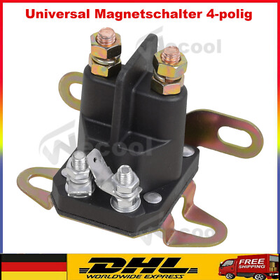 Starter Relais 4-polig Magnetschalter Starterrelais Aufsitzmäher Rasentraktor DE
