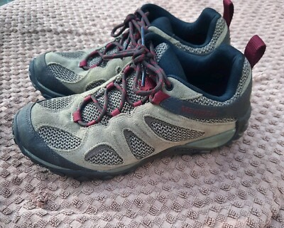 Merrell Yokota 2 Waterproof Women Sz 8.5 Hiking Trail Shoes Brindle J78638 EUC