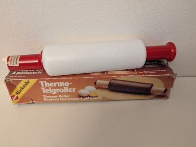 VITRI BACKSTUBE ROLLING PIN 15'' FILL W HOT OR COLD-WATER RED WHITE