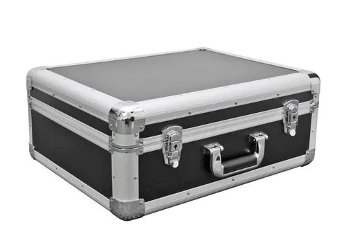 DJ LP Deck Turntable Aluminium Storage Flight Carry Case - Lightweight, Black