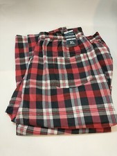 Quality Club Mens Plaid XLarge Lounge Pants Cotton Blend Pajamas Waist