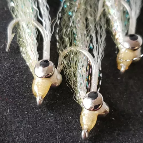 FISHING FLIES CLOUSER MINNOW ANCHOVY # 8 CUSTOM TIED BASS SALTWATER