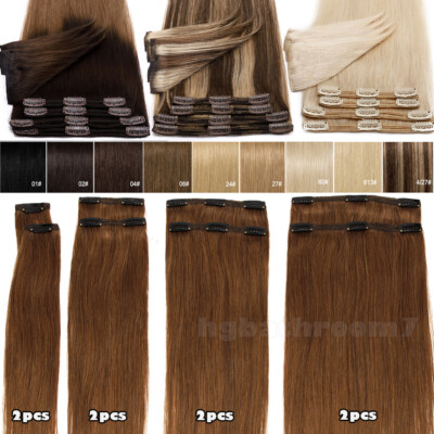 Russian Clip In Super Thick Remy Human Hair Extensions Double Full Head US STOCK