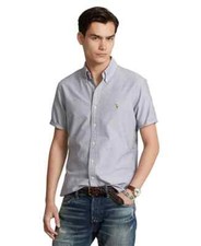 Polo Ralph Lauren Grey Classic Fit Short Sleeve Oxford Shirt L104422 Mens Size S