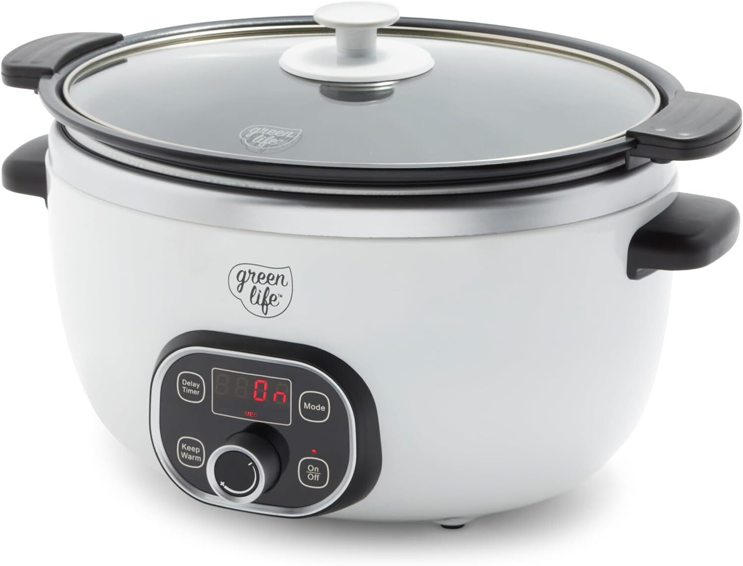 6 Quart Family-Sized Slow Cooker Cook Duo Healthy Ceramic No