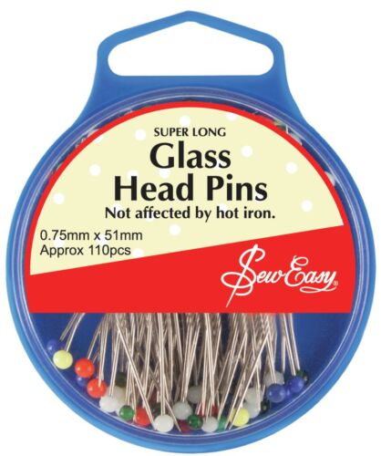 Sew Easy Glass Head Pins 51mm Ideal For Craft, Dressmaking and Patchwork! - Zdjęcie 1 z 1
