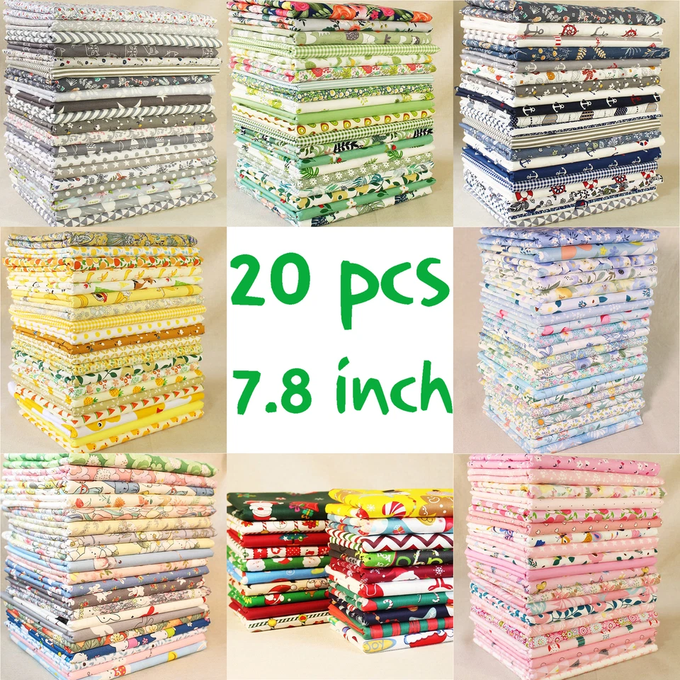 Retazos de tela de algodón Edredón Chatarra Paquete Tela Bolsa Tela Cuadrados Paquetes Foto 2 de 4