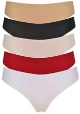 HUNKEMOLLER SILKY MICROFIBRE NO VPL THONG BLACK RED WHITE NUDE PINK BNWT
