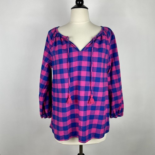Vineyard Vines Pink Blue Plaid Pullover 