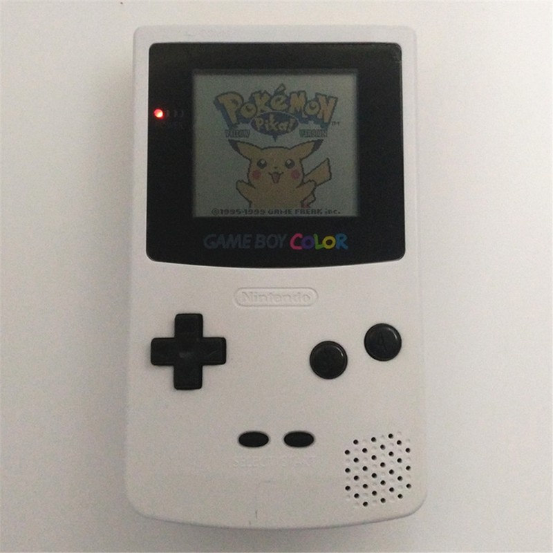 White Retrofit Nintendo Game Boy Color Console GBC Console + Game Card
