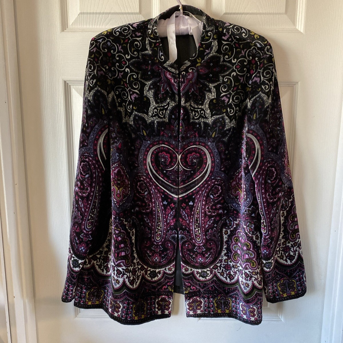 Vintage Laura Ashley Tapestry Jacket Purple Paisley Small Hook