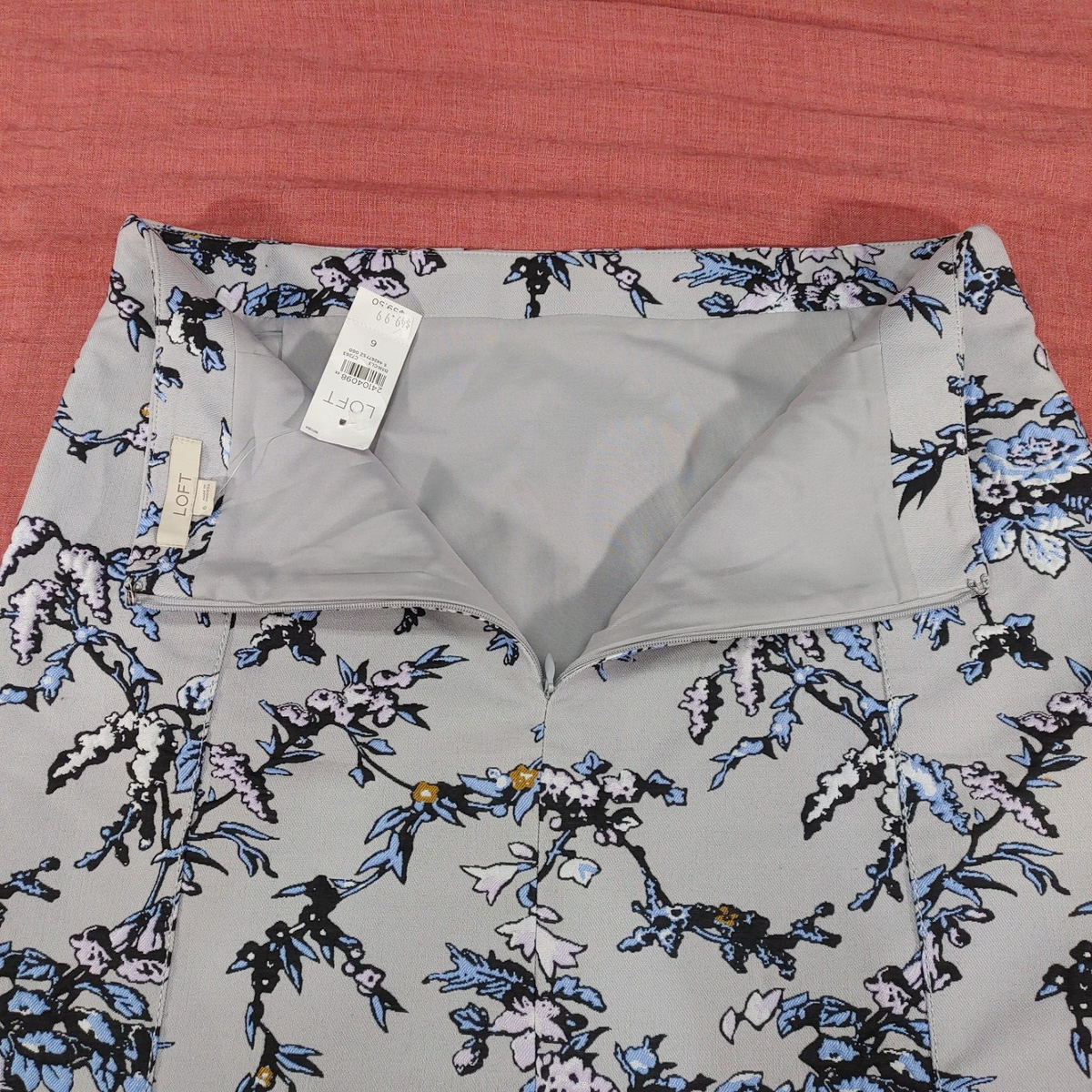 Ann Taylor LOFT Tweed Skirt Size 6 A Lined Zipper Green Gray