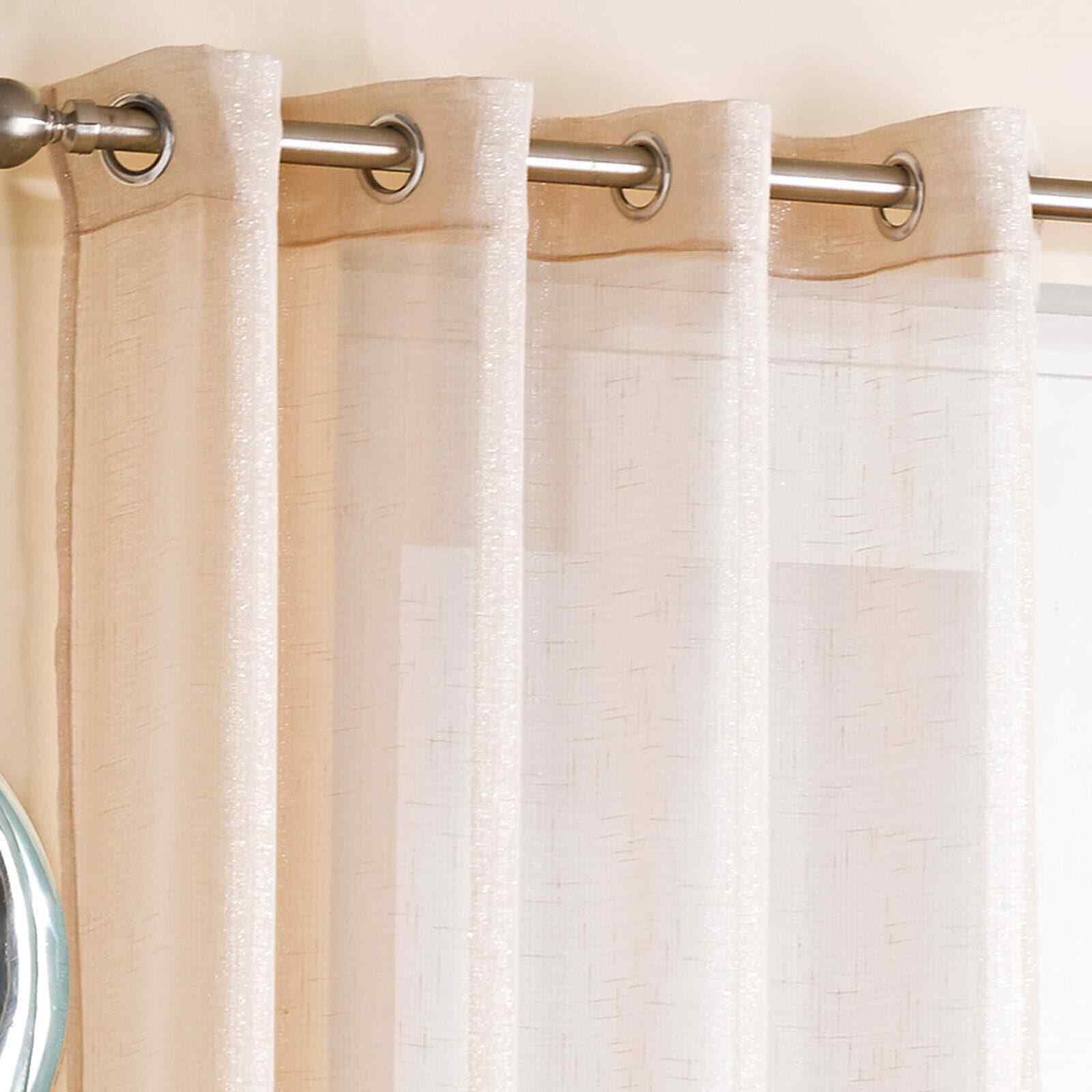 REDUCED Glitter Sparkle Voile Curtain Metallic Eyelet Ring Top Panel