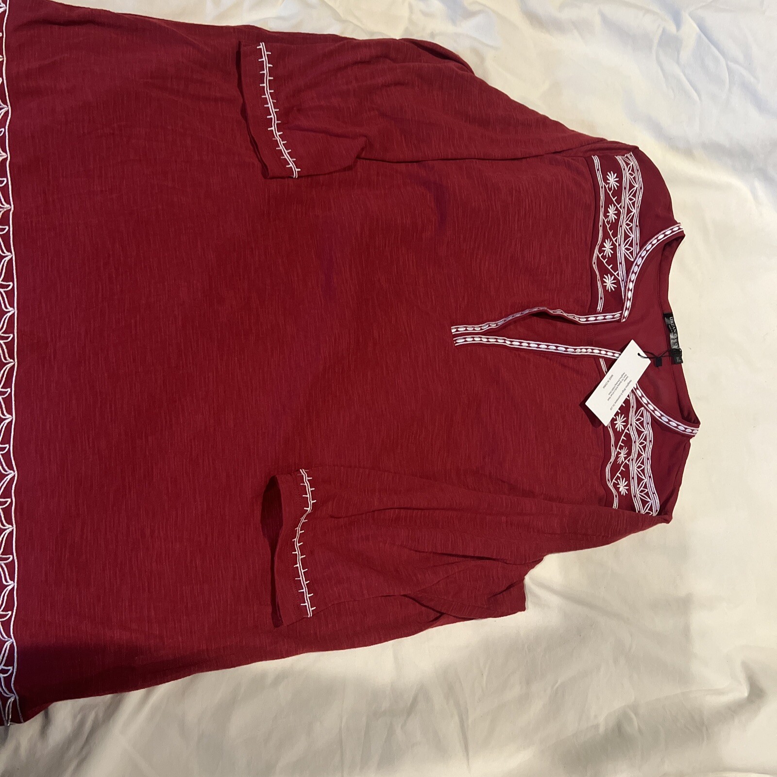 Urban Coco Women's Long Sleeve Boho Embroidered Top EUC Size XL New image 6
