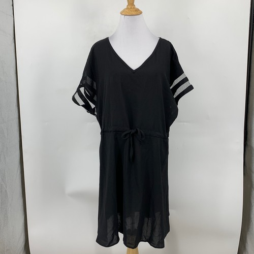 BMJL Dress Womens XL Extra Large Black V Neck Tie Waist Summer Beach Cover Up - Picture 2 of 11