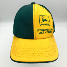 Vintage K-Products USA Strap Back John Deere Nothing Runs Like a Deer Hat Cap
