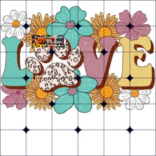 Sublimation Print Love Paw Print Valentines Day Ready to Press Heat Transfer