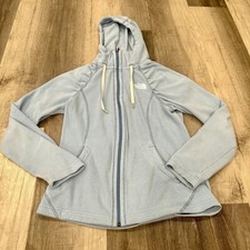 The North Face Fleece Sweater Womens XS Blue Drawstring Hood Full Zip Hoodie