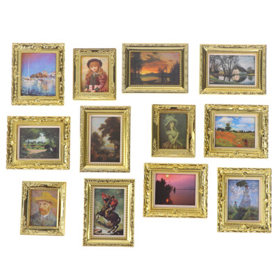 Dollhouse Miniature 1:12 Mini Decorative Accessories Antique Frame Oil Paint-lk