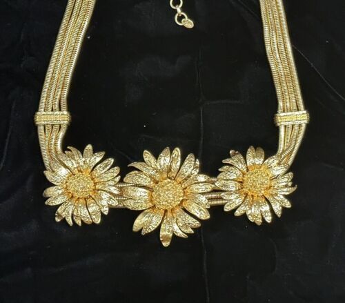 Neu Zara Gold Metall Gänseblümchen Blume Kette Gürtel Hummer Verschluss Größe 30 Y93A - Bild 2 von 11