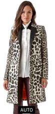 Joseph Wool Animal Print Leopard Crombie Coat Fr 40 Uk 12