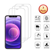 3 Pack Tempered Glass Screen Protector For iPhone 16 15 14 13 12 Pro Max Mini