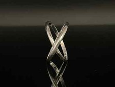 Solid 925 Sterling Silver Ring , Criss Cross Silver Ring , Wedding Band