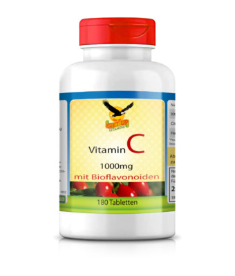 Get UP  Vitamin C mit Hagebutte + Bioflavonoide, 180 Tabletten