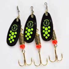 Mepps Black Fury Spinner - schwarz/schwarz/gelb - versch. Größen - 3Stück