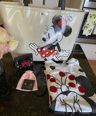 NWT Kate Spade Disney Minnie Mouse Tote Wallet Shirt