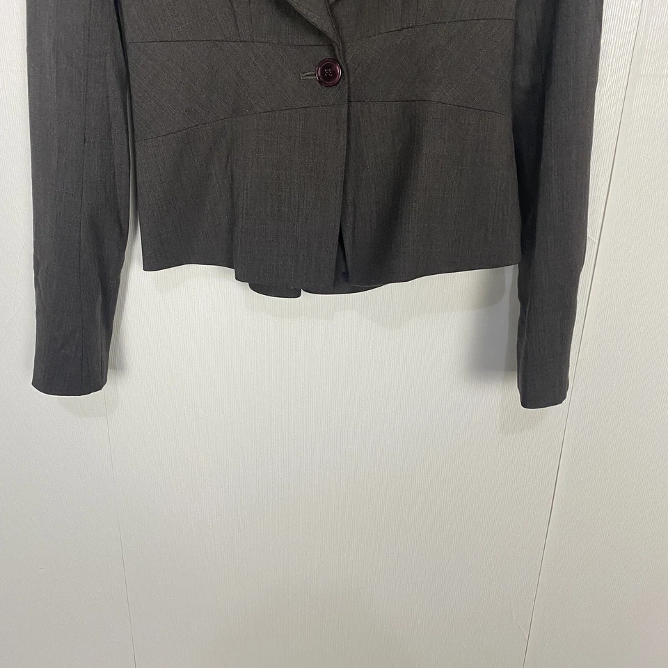Chaqueta Blazer para Mujer Rebecca Taylor Marrón Mezcla de Lana Espalda Retorcida Talla 2. Foto 3 de 4