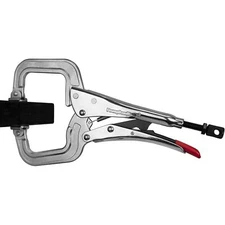 Strong Hand Tools PR115S Locking C-Clamp Pliers, 11", Swivel Tip, Nickel 