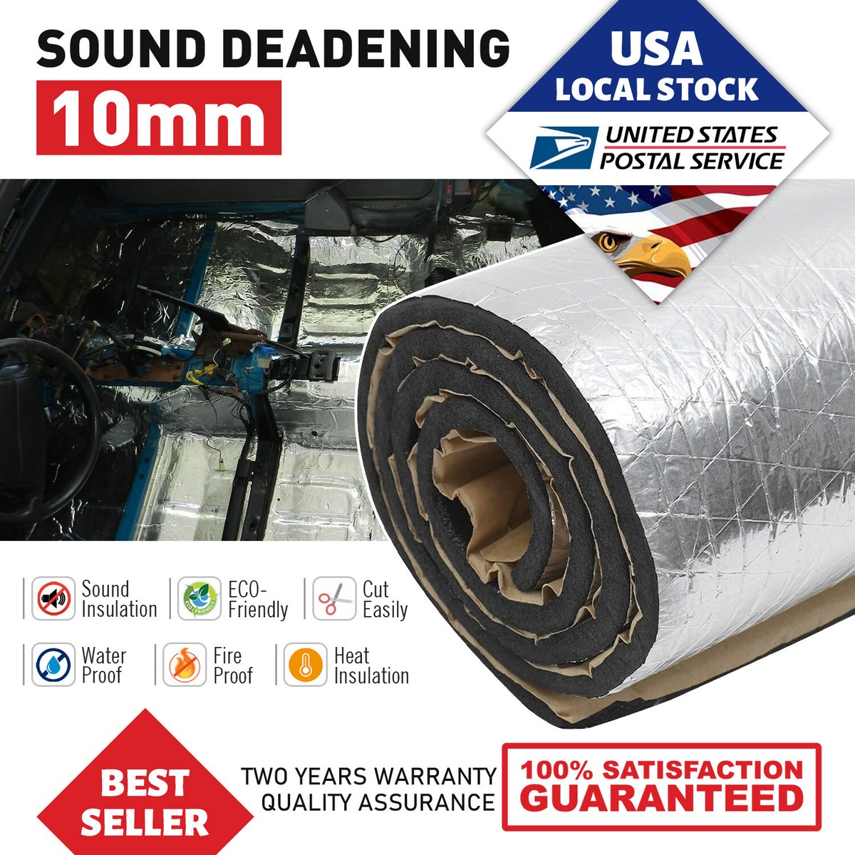 160&quot;x 39&quot; Sound Deadener Heat Shield Car Insulation Mat Hood Floor 