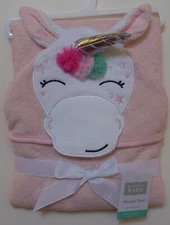 Girls Hudson Baby Pink Unicorn Hooded Bath Towel
