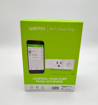 WeMo WiFi Enabled Mini Smart Plug - White (F7C063) Works with Nest Alexa Google