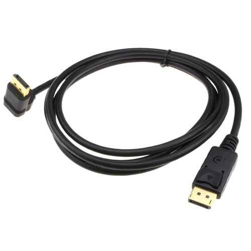 2m Rechtwinklig Displayport v1.2 Stecker Zu Gerade Stecker Monitor Stromkabel 4K - Bild 2 von 4