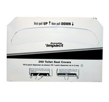 Impact 1150 Half-Fold Toilet Seat Covers - White 250 Piece Biodegradable