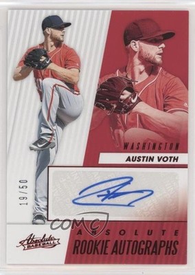 2019 Panini Chronicles Absolute Rookie Red 19/50 Austin Voth #ARA-AV Auto RC fm0