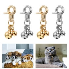 4 Pcs Jingle Bell Keychain Animal Neck Hanging Small Cat Caller Pendant for Pet
