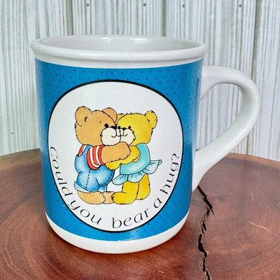 Vintage 1986 House of Lloyd Could You Bear a Hug Coffee Mug Blue Grannycore