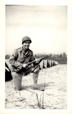 Vintage Photo WWII Army Soldier Portrait Barracks Training Camp 3.5x5.50