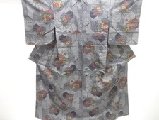 7599941: JAPANESE KIMONO / ANTIQUE KIMONO / SILK / TOKAMACHI TSUMUGI / WOVEN KIK