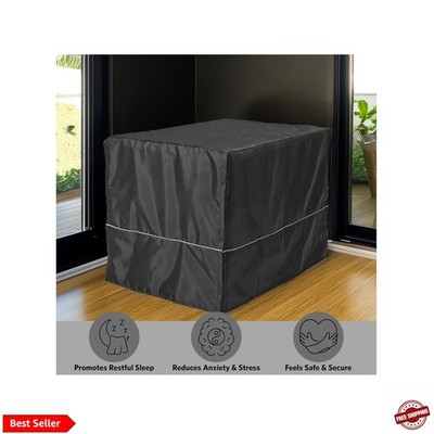Intermediate Dog Crate Cover, Black Polyester Privacy Kennel Cover Fits Most ...
