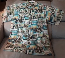 Vintage Go Barefoot Hawaiian Aloha Button Shirt XL Catalina Island 100 cotton