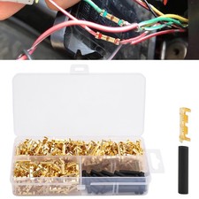 500 Heavy-Duty U-Shaped Crimp Terminals Copper Connectors w/ Heat Shrink Tubing