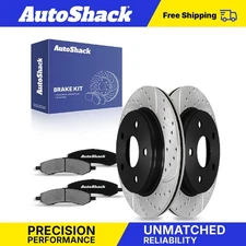 Front Drilled Slotted Brake Rotors Ceramic Pads for 2006-2018 Ram 1500 V8