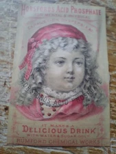 Victorian Trade Card Horsfords Acid Phosphate Rumford Chemical Works RI