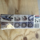 Monogram Chevelle Malibu SS 454 box with blue car illustrations, red stripe decals, and bold yellow “3/1” text.