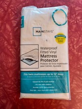 Nana's Mainstays Waterproof Fitted Vinyl Mattress Protector TWIN - NEW  UNUSED