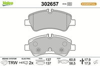 Valeo Bremsbelagsatz, Scheibenbremse 302657 FüR Ford